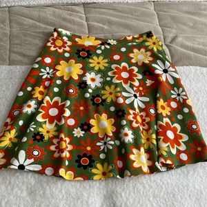 Gorgeous Retro Hippie Flower Power Flowy Circle Skirt Size XL